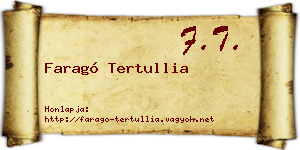 Faragó Tertullia névjegykártya